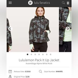 Woman’s size 4 lululemon Women's Pack It Up Jacket - Multi-Color